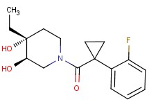 (3R*,4R*)-4-ethyl-1-{[1-(2-fluorophenyl)cyclopropyl]carbonyl}piperidine-3,4-diol
