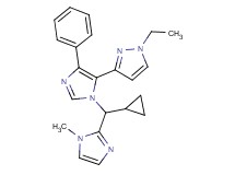 3-{1-[cyclopropyl(1-methyl-1H-imidazol-2-yl)methyl]-4-phenyl-1H-imidazol-5-yl}-1-ethyl-1H-pyrazole