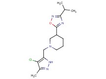 1-[(4-chloro-3-methyl-1H-pyrazol-5-yl)methyl]-3-(3-isopropyl-1,2,4-oxadiazol-5-yl)piperidine