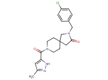 2-(4-chlorobenzyl)-8-[(3-methyl-1H-pyrazol-5-yl)carbonyl]-2,8-diazaspiro[4.5]decan-3-one