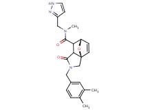 (3aR*,6S*)-2-(3,4-dimethylbenzyl)-N-methyl-1-oxo-N-(1H-pyrazol-3-ylmethyl)-1,2,3,6,7,7a-hexahydro-3a,6-epoxyisoindole-7-carboxamide
