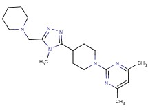 4,6-dimethyl-2-{4-[4-methyl-5-(piperidin-1-ylmethyl)-4H-1,2,4-triazol-3-yl]piperidin-1-yl}pyrimidine