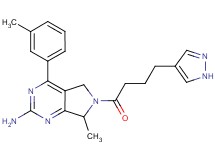 7-methyl-4-(3-methylphenyl)-6-[4-(1H-pyrazol-4-yl)butanoyl]-6,7-dihydro-5H-pyrrolo[3,4-d]pyrimidin-2-amine