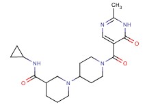 N-cyclopropyl-1'-[(2-methyl-6-oxo-1,6-dihydropyrimidin-5-yl)carbonyl]-1,4'-bipiperidine-3-carboxamide