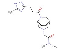 N,N-dimethyl-2-{(1S*,5R*)-6-[3-(5-methyl-1H-1,2,4-triazol-3-yl)propanoyl]-3,6-diazabicyclo[3.2.2]non-3-yl}acetamide