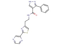 3-phenyl-N-{2-[2-(2-pyrazinyl)-1,3-thiazol-4-yl]ethyl}-1H-pyrazole-4-carboxamide