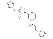 3-[5-(1H-imidazol-1-ylmethyl)-4-methyl-4H-1,2,4-triazol-3-yl]-1-[3-(2-thienyl)propanoyl]piperidine