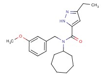 N-cycloheptyl-3-ethyl-N-(3-methoxybenzyl)-1H-pyrazole-5-carboxamide