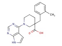 3-(2-methylbenzyl)-1-(7H-pyrrolo[2,3-d]pyrimidin-4-yl)piperidine-3-carboxylic acid
