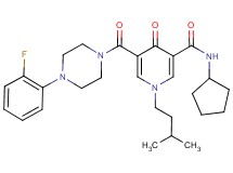 N-cyclopentyl-5-{[4-(2-fluorophenyl)-1-piperazinyl]carbonyl}-1-(3-methylbutyl)-4-oxo-1,4-dihydro-3-pyridinecarboxamide