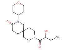 9-(2-hydroxybutanoyl)-2-(tetrahydro-2H-pyran-4-yl)-2,9-diazaspiro[5.5]undecan-3-one