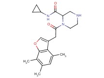 N-cyclopropyl-1-[(4,6,7-trimethyl-1-benzofuran-3-yl)acetyl]-2-piperazinecarboxamide