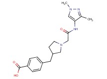 4-[(1-{2-[(1,3-dimethyl-1H-pyrazol-4-yl)amino]-2-oxoethyl}pyrrolidin-3-yl)methyl]benzoic acid