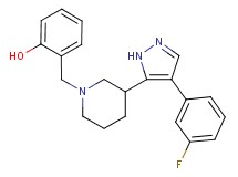 2-({3-[4-(3-fluorophenyl)-1H-pyrazol-5-yl]-1-piperidinyl}methyl)phenol