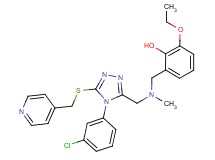 2-{[({4-(3-chlorophenyl)-5-[(4-pyridinylmethyl)thio]-4H-1,2,4-triazol-3-yl}methyl)(methyl)amino]methyl}-6-ethoxyphenol
