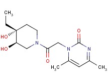 1-{2-[(3R*,4R*)-4-ethyl-3,4-dihydroxypiperidin-1-yl]-2-oxoethyl}-4,6-dimethylpyrimidin-2(1H)-one