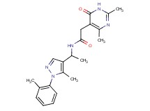 2-(2,4-dimethyl-6-oxo-1,6-dihydropyrimidin-5-yl)-N-{1-[5-methyl-1-(2-methylphenyl)-1H-pyrazol-4-yl]ethyl}acetamide