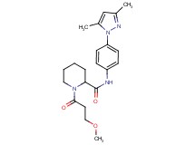 N-[4-(3,5-dimethyl-1H-pyrazol-1-yl)phenyl]-1-(3-methoxypropanoyl)-2-piperidinecarboxamide