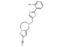 5-{[2-(2-methylphenyl)-1,3-thiazol-5-yl]methyl}-5,6,7,8-tetrahydro-4H-pyrazolo[1,5-a][1,4]diazepine-2-carbonitrile