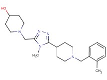 1-({4-methyl-5-[1-(2-methylbenzyl)piperidin-4-yl]-4H-1,2,4-triazol-3-yl}methyl)piperidin-4-ol