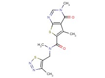 N,3,5-trimethyl-N-[(4-methyl-1,2,3-thiadiazol-5-yl)methyl]-4-oxo-3,4-dihydrothieno[2,3-d]pyrimidine-6-carboxamide