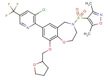 7-[3-chloro-5-(trifluoromethyl)-2-pyridinyl]-4-[(3,5-dimethyl-4-isoxazolyl)sulfonyl]-9-(tetrahydro-2-furanylmethoxy)-2,3,4,5-tetrahydro-1,4-benzoxazepine