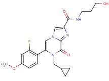 7-(cyclopropylmethyl)-6-(2-fluoro-4-methoxyphenyl)-N-(3-hydroxypropyl)-8-oxo-7,8-dihydroimidazo[1,2-a]pyrazine-2-carboxamide