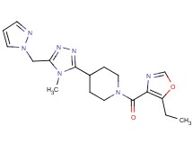 1-[(5-ethyl-1,3-oxazol-4-yl)carbonyl]-4-[4-methyl-5-(1H-pyrazol-1-ylmethyl)-4H-1,2,4-triazol-3-yl]piperidine