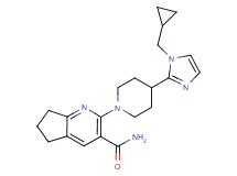 2-{4-[1-(cyclopropylmethyl)-1H-imidazol-2-yl]-1-piperidinyl}-6,7-dihydro-5H-cyclopenta[b]pyridine-3-carboxamide