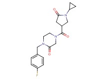 4-[(1-cyclopropyl-5-oxo-3-pyrrolidinyl)carbonyl]-1-(4-fluorobenzyl)-2-piperazinone