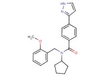 N-cyclopentyl-N-(2-methoxybenzyl)-4-(1H-pyrazol-3-yl)benzamide