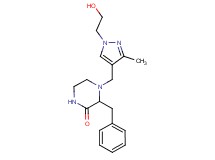 3-benzyl-4-{[1-(2-hydroxyethyl)-3-methyl-1H-pyrazol-4-yl]methyl}piperazin-2-one