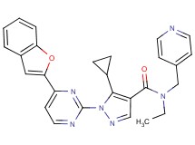 1-[4-(1-benzofuran-2-yl)-2-pyrimidinyl]-5-cyclopropyl-N-ethyl-N-(4-pyridinylmethyl)-1H-pyrazole-4-carboxamide