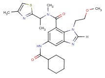 5-[(cyclohexylcarbonyl)amino]-1-(2-methoxyethyl)-N-methyl-N-[1-(4-methyl-1,3-thiazol-2-yl)ethyl]-1H-benzimidazole-7-carboxamide