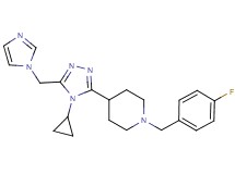 4-[4-cyclopropyl-5-(1H-imidazol-1-ylmethyl)-4H-1,2,4-triazol-3-yl]-1-(4-fluorobenzyl)piperidine