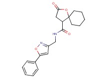 2-oxo-N-[(5-phenylisoxazol-3-yl)methyl]-1-oxaspiro[4.5]decane-4-carboxamide