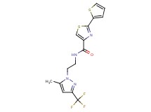 N-{2-[5-methyl-3-(trifluoromethyl)-1H-pyrazol-1-yl]ethyl}-2-(2-thienyl)-1,3-thiazole-4-carboxamide