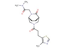 N,N-dimethyl-2-{(1S*,5R*)-3-[3-(4-methyl-1,3-thiazol-5-yl)propanoyl]-7-oxo-3,6-diazabicyclo[3.2.2]non-6-yl}acetamide
