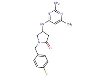 4-[(2-amino-6-methylpyrimidin-4-yl)amino]-1-(4-fluorobenzyl)pyrrolidin-2-one