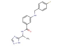 3-[(4-fluorobenzyl)amino]-N-[1-(1H-1,2,4-triazol-5-yl)ethyl]benzamide