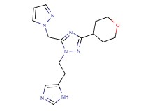 1-[2-(1H-imidazol-5-yl)ethyl]-5-(1H-pyrazol-1-ylmethyl)-3-(tetrahydro-2H-pyran-4-yl)-1H-1,2,4-triazole