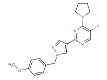 5-fluoro-2-[1-(4-methoxybenzyl)-1H-pyrazol-4-yl]-4-pyrrolidin-1-ylpyrimidine