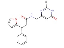 3-(2-furyl)-N-[(6-oxo-1,6-dihydropyrimidin-4-yl)methyl]-3-phenylpropanamide