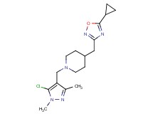 1-[(5-chloro-1,3-dimethyl-1H-pyrazol-4-yl)methyl]-4-[(5-cyclopropyl-1,2,4-oxadiazol-3-yl)methyl]piperidine