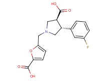 (3S*,4R*)-1-[(5-carboxy-2-furyl)methyl]-4-(3-fluorophenyl)pyrrolidine-3-carboxylic acid