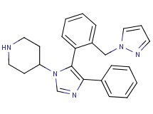 4-{4-phenyl-5-[2-(1H-pyrazol-1-ylmethyl)phenyl]-1H-imidazol-1-yl}piperidine dihydrochloride