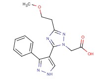 [3-(2-methoxyethyl)-5-(3-phenyl-1H-pyrazol-4-yl)-1H-1,2,4-triazol-1-yl]acetic acid