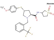 (4R)-N-(1,1-dioxidotetrahydro-3-thienyl)-4-[(4-methoxyphenyl)thio]-1-[2-(trifluoromethyl)benzyl]-L-prolinamide