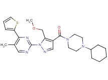 2-[4-[(4-cyclohexyl-1-piperazinyl)carbonyl]-5-(methoxymethyl)-1H-pyrazol-1-yl]-5-methyl-4-(2-thienyl)pyrimidine
