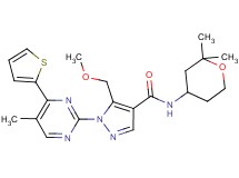 N-(2,2-dimethyltetrahydro-2H-pyran-4-yl)-5-(methoxymethyl)-1-[5-methyl-4-(2-thienyl)-2-pyrimidinyl]-1H-pyrazole-4-carboxamide